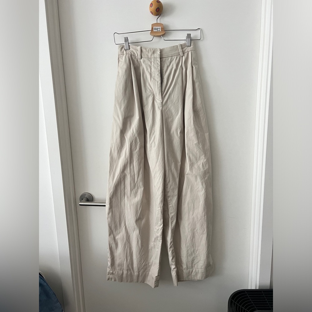 COS women pants wide leg size 4 beige